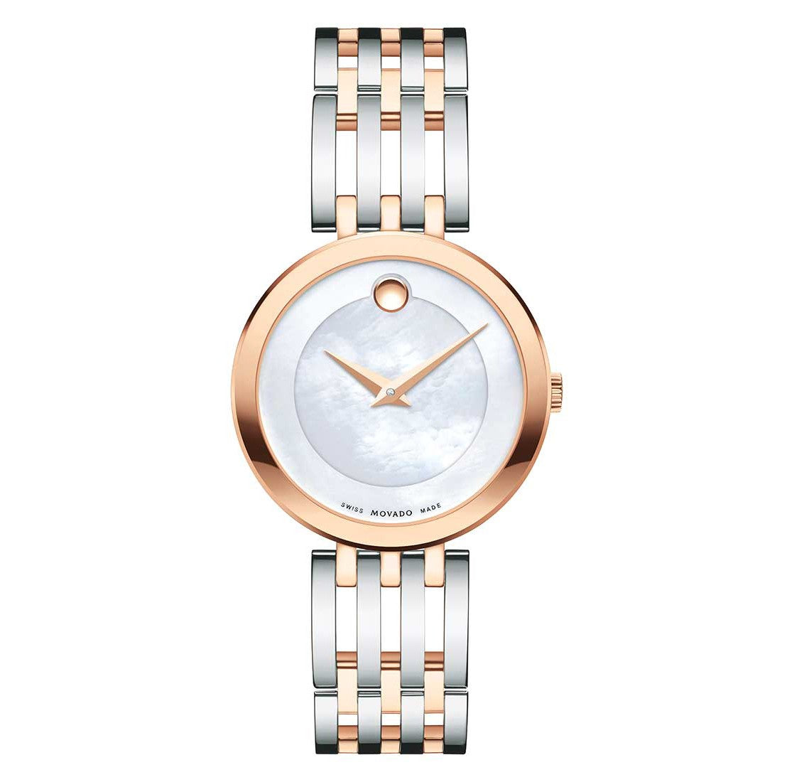 Movado Women’s Quartz Swiss Made Stainless Steel Mother of pearl Dial 28mm Watch 0607114