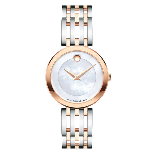 Movado Women’s Quartz Swiss Made Stainless Steel Mother of pearl Dial 28mm Watch 0607114