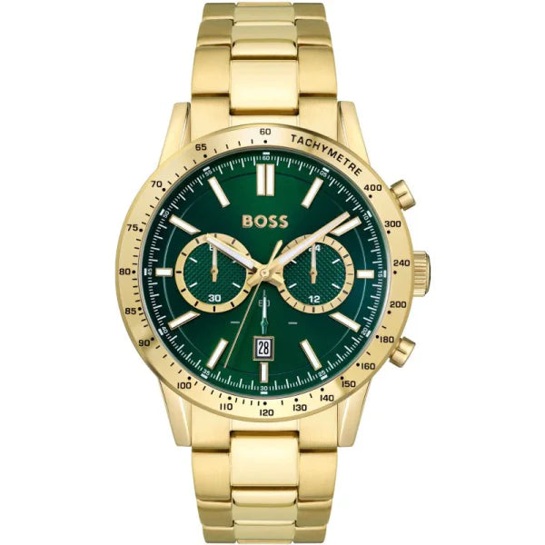 Hugo Boss Men’s Quartz Gold Stainless Steel Green Watch 1513923