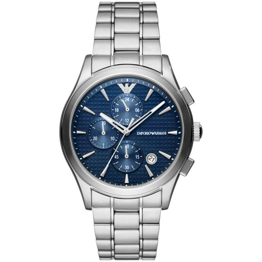 Emporio Armani Men’s Quartz Silver Stainless Steel Blue Dial 42mm Watch AR11528