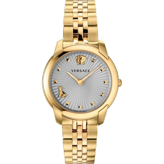 Versace Women’s Quartz Swiss Made Gold Stainless Steel Grey Dial 38mm Watch VELR00719