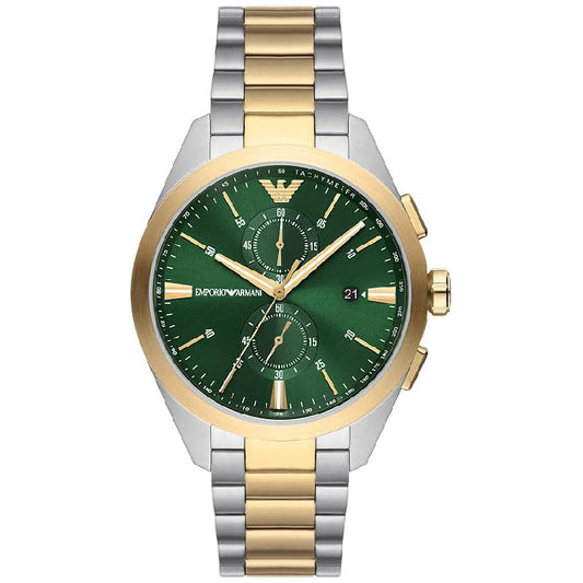 Emporio Armani Men’s Quartz Two Tone Stainless Steel Green Dial 43mm Watch AR11511
