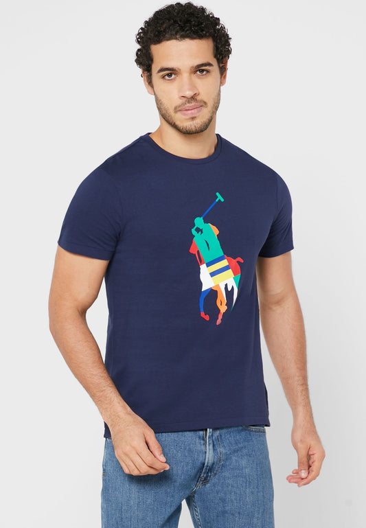 Polo Ralph Lauren Navy Logo Printed T Shirt