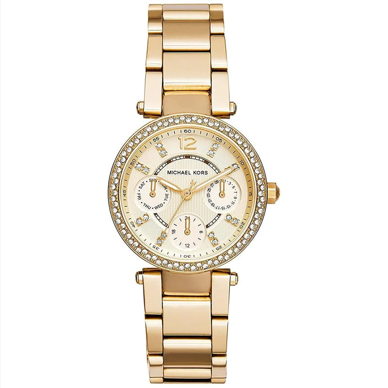 Michael Kors  Women’s Quartz Chronograph Stainless Steel Gold Dial 33mm Watch MK6056