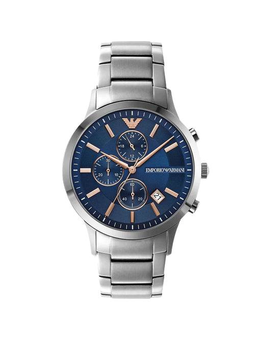 Emporio Armani Men’s Chronograph Stainless Steel Blue Dial 43mm Watch AR11458