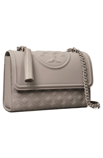 Tory Burch Fleming Convertible Shoulder Bag Gray Heron