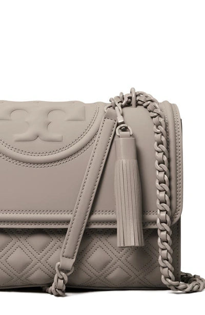 Tory Burch Fleming Convertible Shoulder Bag Gray Heron