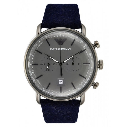 Emporio Armani Men’s Quartz Fabric Strap Grey Dial 42mm Watch AR11144