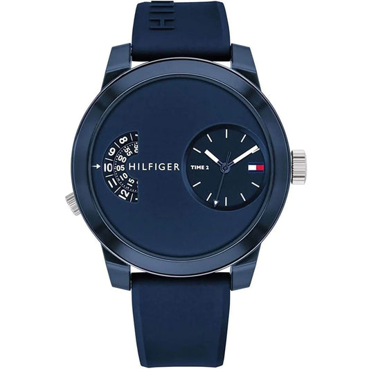 Tommy Hilfiger Men’s Quartz Silicone Strap Blue Dial 44mm Watch c