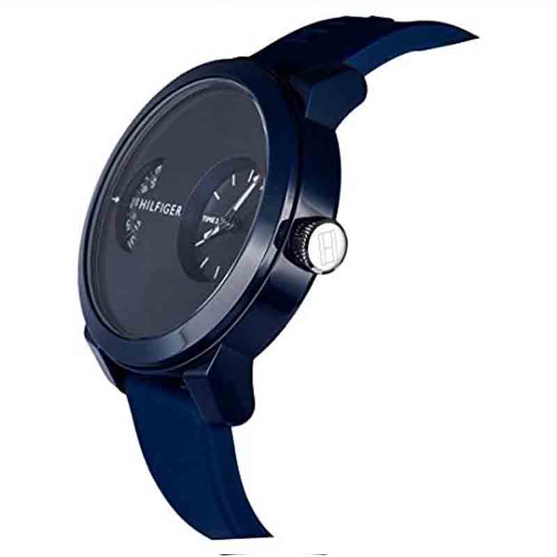 Tommy Hilfiger Men’s Quartz Silicone Strap Blue Dial 44mm Watch c