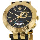 Versace- Race GMT Alarm Gold Bezel Black Dial Men's Watch 29G70D009S009