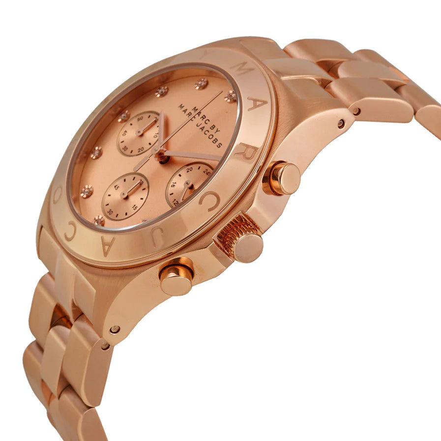 Marc By Marc Jacobs Blade Chronograph Rose Dial Ladies Watch  MBM3102