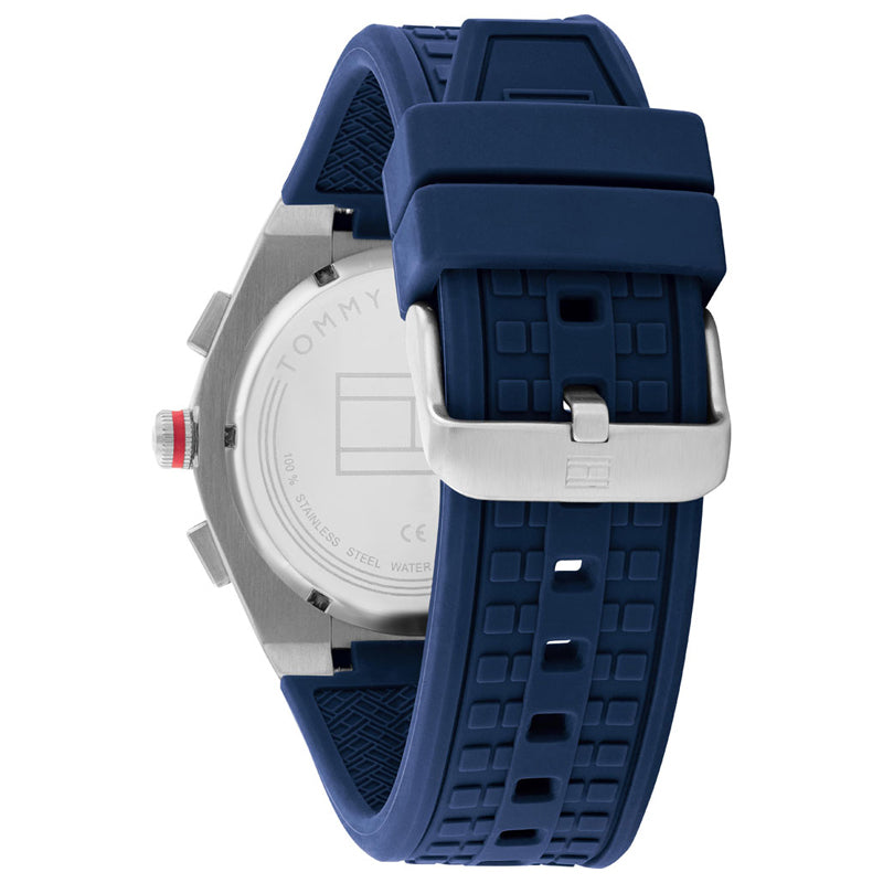 Tommy Hilfiger Multifunction Blue Dial Rubber Strap Connor 44mm 1791899