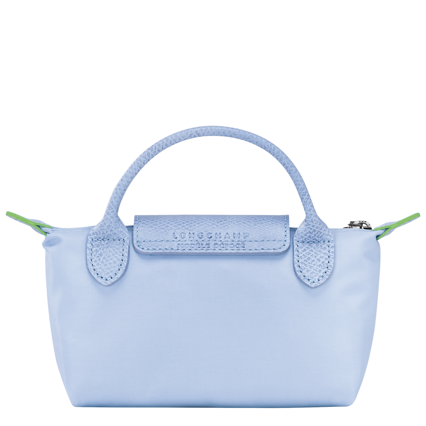 Longchamp Le Pliage Green Pouch with Handle Sky Blue