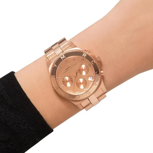 Marc By Marc Jacobs Blade Chronograph Rose Dial Ladies Watch MBM3102