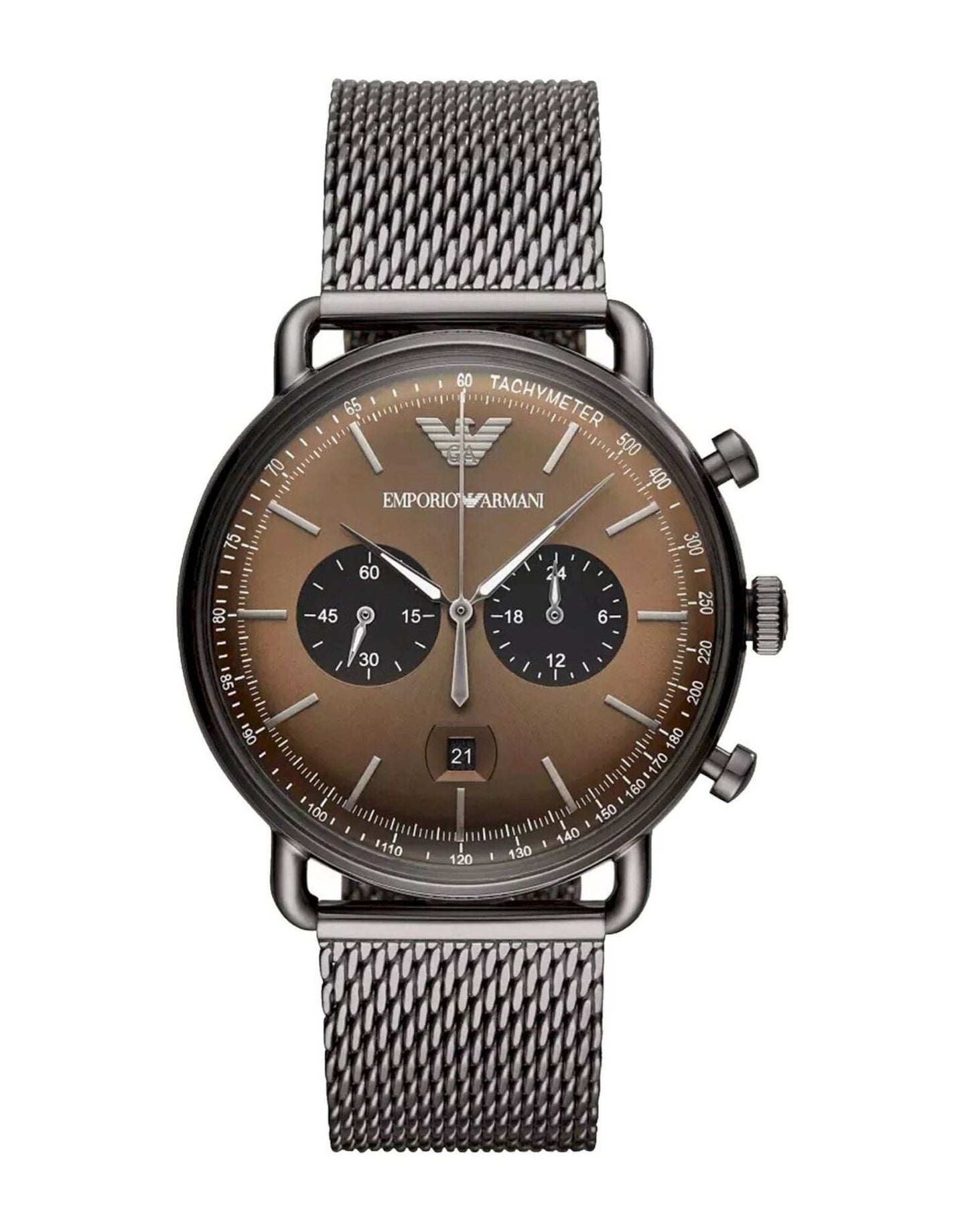 Emporio Armani Men’s Quartz Chronograph Stainless Steel Brown Dial 43mm Watch AR11141