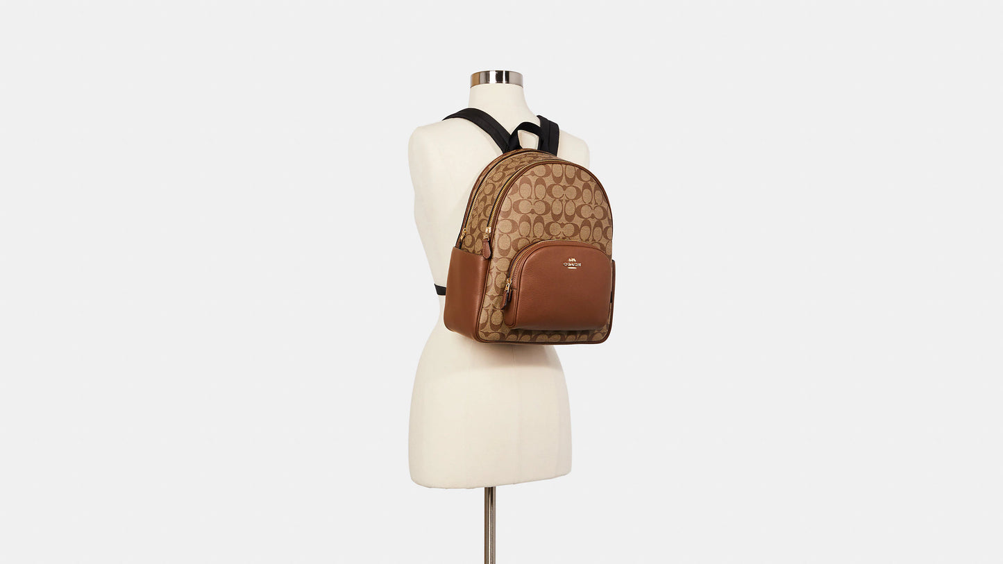 Coach Large Court Backpack In Signature Canvas