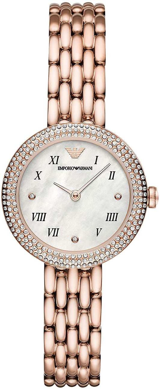 Emporio Armani Women’s Analog Stainless Steel Mother of Pearl Dial 30mm Watch AR11355