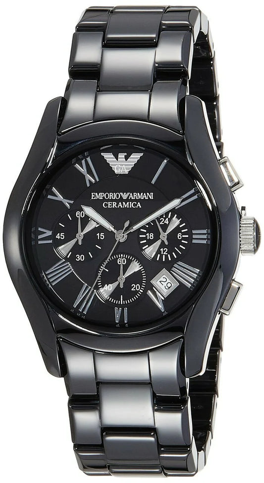 Emporio Armani Men’s Chronograph Quartz Stainless Steel Black Dial 43mm Watch AR1400