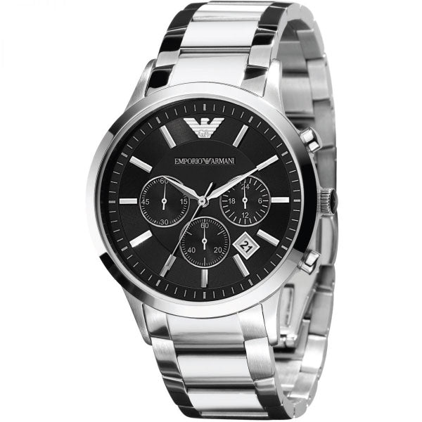 Emporio Armani Men’s Chronograph Quartz Stainless Steel Black Dial 43mm Watch AR2434