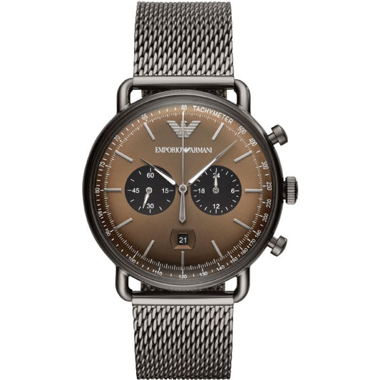 Emporio Armani Men’s Quartz Chronograph Stainless Steel Brown Dial 43mm Watch AR11141