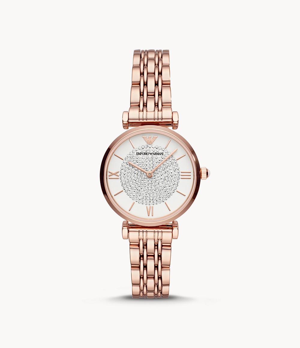 Emporio Armani Women’s Quartz Rose Gold Stainless Steel Silver AR11244