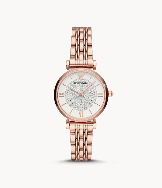 Emporio Armani Women’s Quartz Rose Gold Stainless Steel Silver AR11244