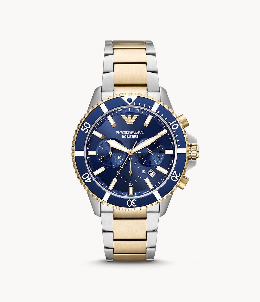 Emporio Armani Men’s Quartz Stainless Steel Blue Dial 43mm Watch AR11362