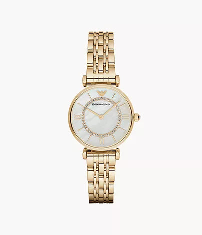 Emporio Armani Women's Two-Hand Gold-Tone Steel Watch AR1907