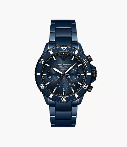 Emporio Armani Chronograph Blue Ceramic Watch AR70009