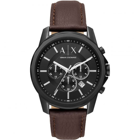 Armani Exchange Brown Leather Strap Watch AX1732