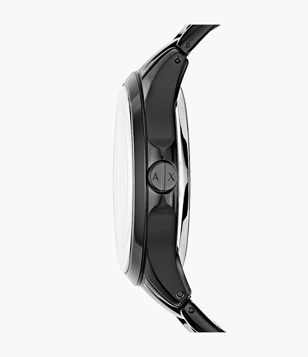 Armani Exchange Three-Hand Black Stainless Steel Watch AX2189