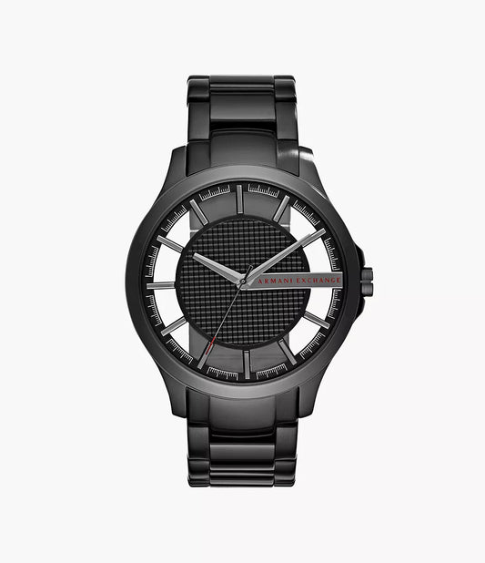 Armani Exchange Three-Hand Black Stainless Steel Watch AX2189