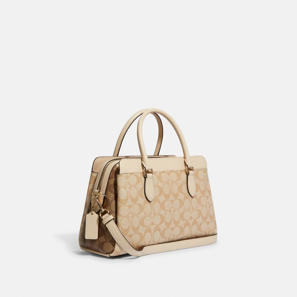 Coach Darcie Carryall in Blocked Signature Canvas Light Khaki Multi