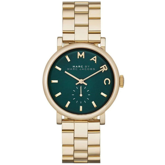 Marc by Marc Jacobs Women's Baker Gold Green Dial Stainless Steel Watch MBM3245