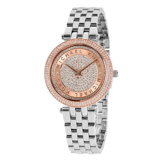 Michael Kors - Women’s Quartz Stainless Steel Crystal Pave Rose Dial 33mm Watch MK3446