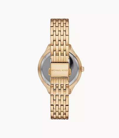 Michael Kors Women's Mindy Three-Hand Gold-Tone Steel Watch MK7078