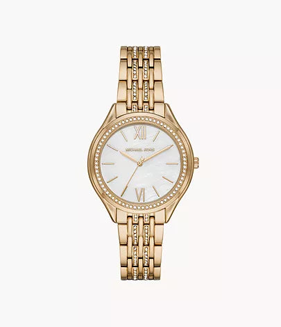 Michael Kors Women's Mindy Three-Hand Gold-Tone Steel Watch MK7078