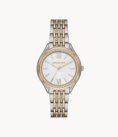 Michael Kors Women's Mindy Three-Hand Two-Tone Steel Watch MK7077