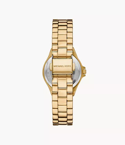 Michael Kors Women’s Lennox Three-Hand Gold-Tone Stainless Steel Watch MK7395