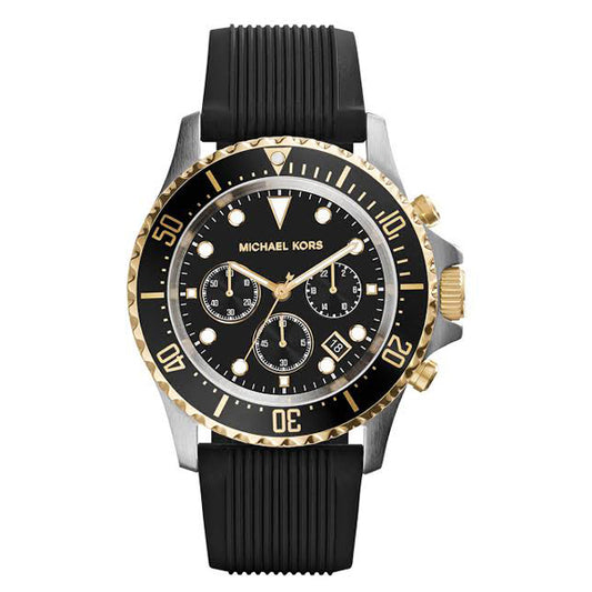 Michael Kors Everest Men's Watch with Stainless steel case with a Black Silicone Strap MK8366