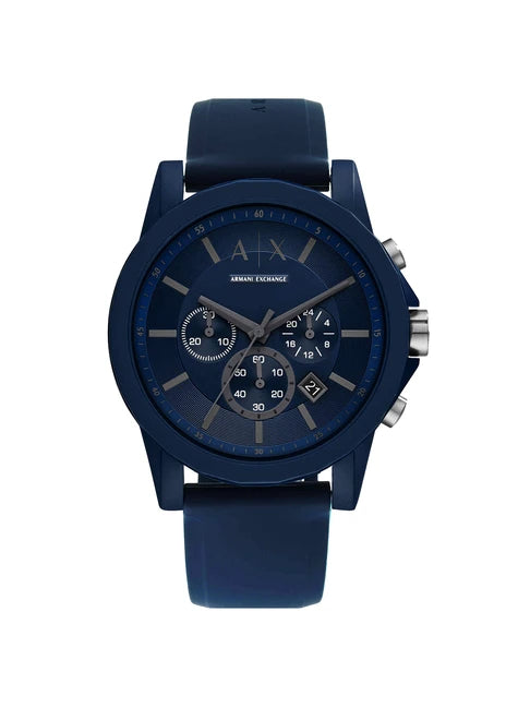 Armani Exchange Chronograph Blue Silicone Watch AX7128