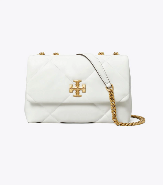 Tory Burch Small Kira Diamond Quilt Convertible Shoulder Bag Blanc