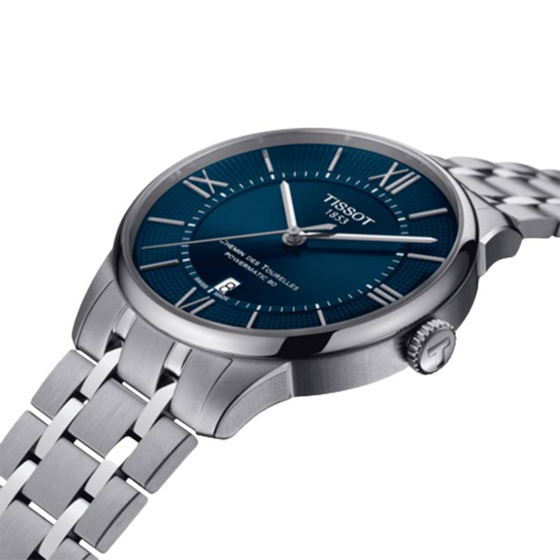 Tissot Chemin des Tourelles Powermatic 80 Blue Dial and Grey Stainless Steel T0994071104800