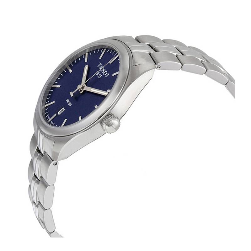 TISSOT PR 100 Blue Dial and Grey Stainless Steel Strap T1014101104100