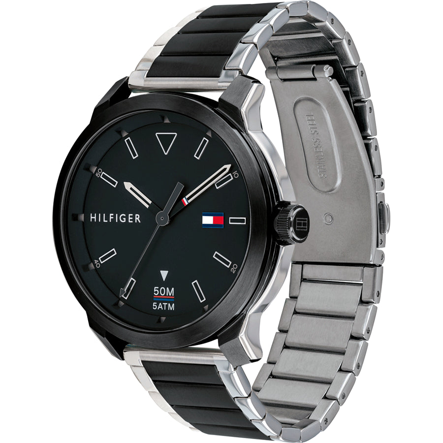 Tommy Hilfiger Men’s Quartz Stainless Steel Black Dial 44mm Watch 1791619