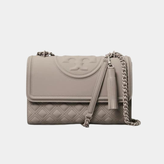 Tory Burch Fleming Convertible Shoulder Bag Gray Heron