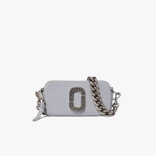 Marc Jacobs The Snapshot Croc-Embossed Sling Bag ( Cool Grey )