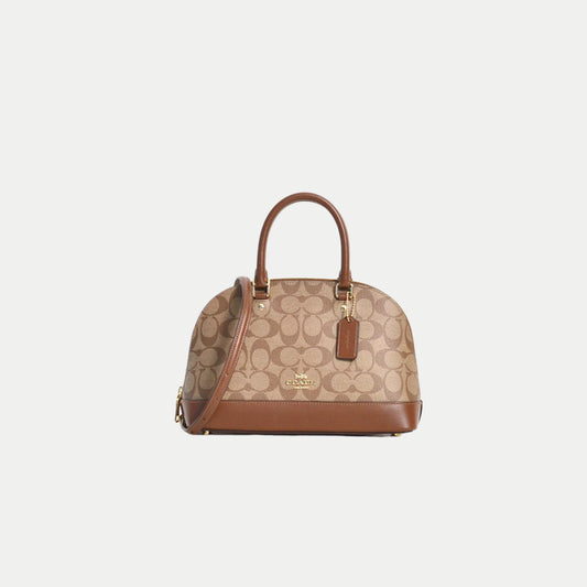 Coach Mini Sierra Satchel Signature Khaki Saddle 2