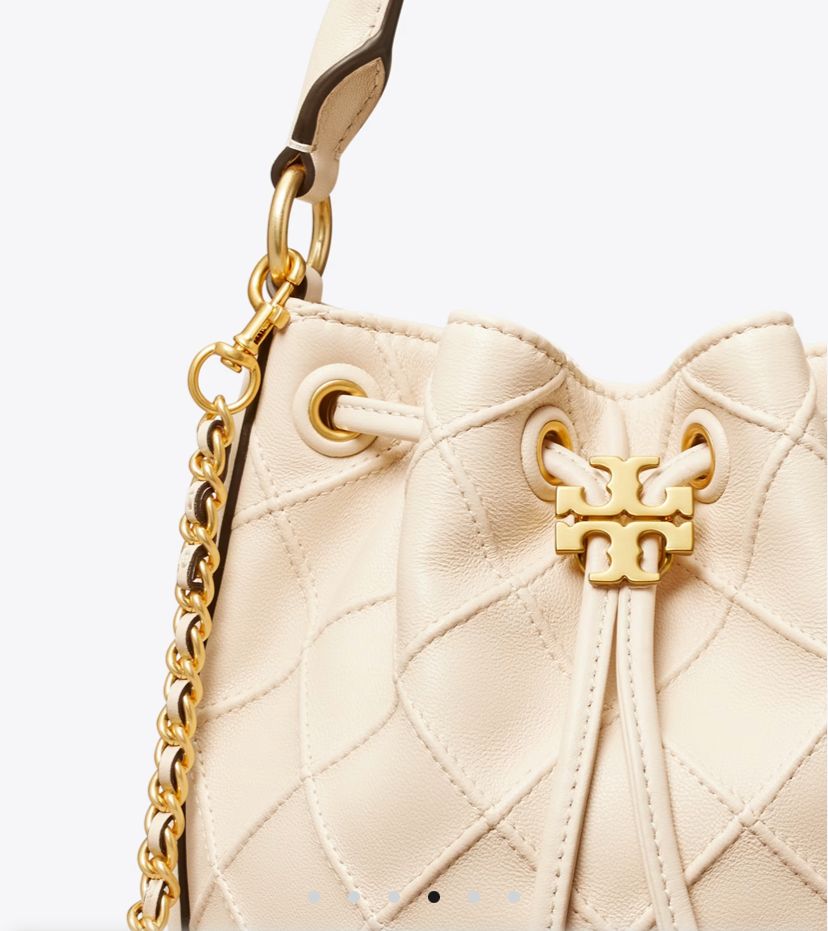 Tory Burch Small Fleming Bucket Bag New Cream